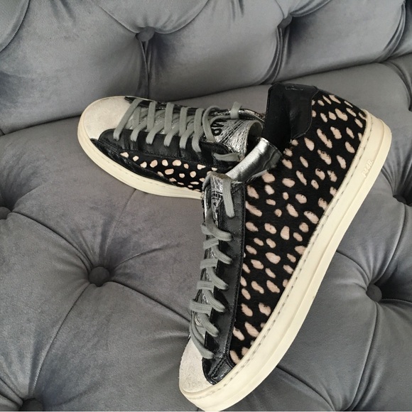 P448  John Cowiena black spots calf hair sneakers EXCELLENT!!!!!! - Picture 2 of 9